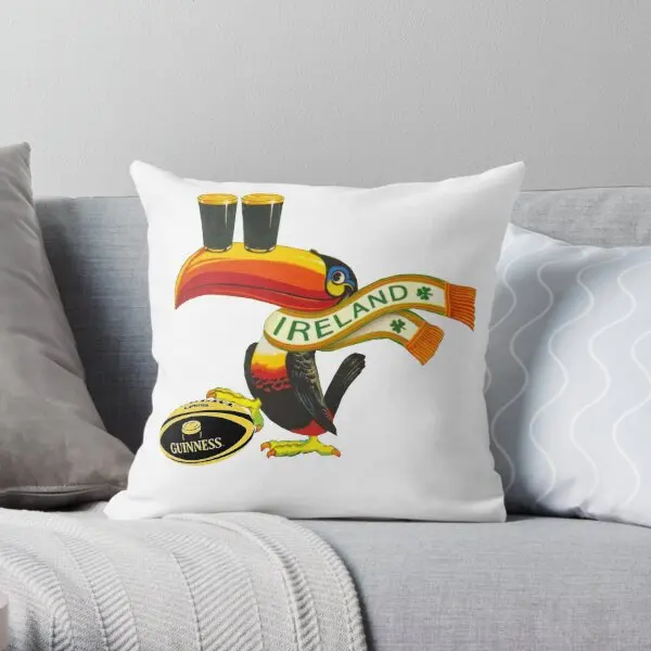 Ireland Toucan  Printing Throw Pillow Cover Bed Decorative Cushion Soft Wedding Hotel Bedroom Pillows not include One Side