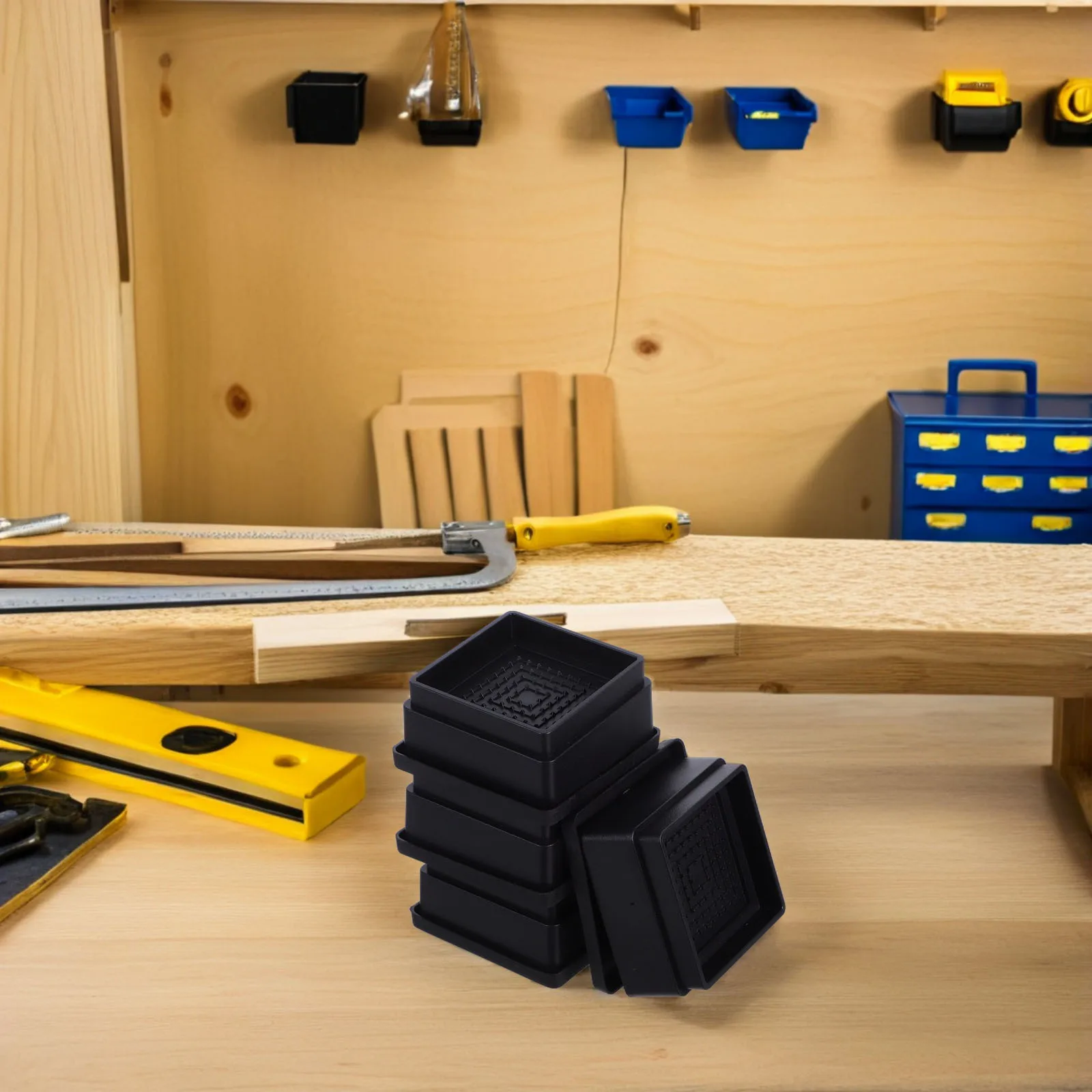 

4Pcs Non Slip Rubber Furniture Risers Stackable Bed Sofa Chair Leg Lifters Height Enhancer Riser Blocks Adjustable Pads