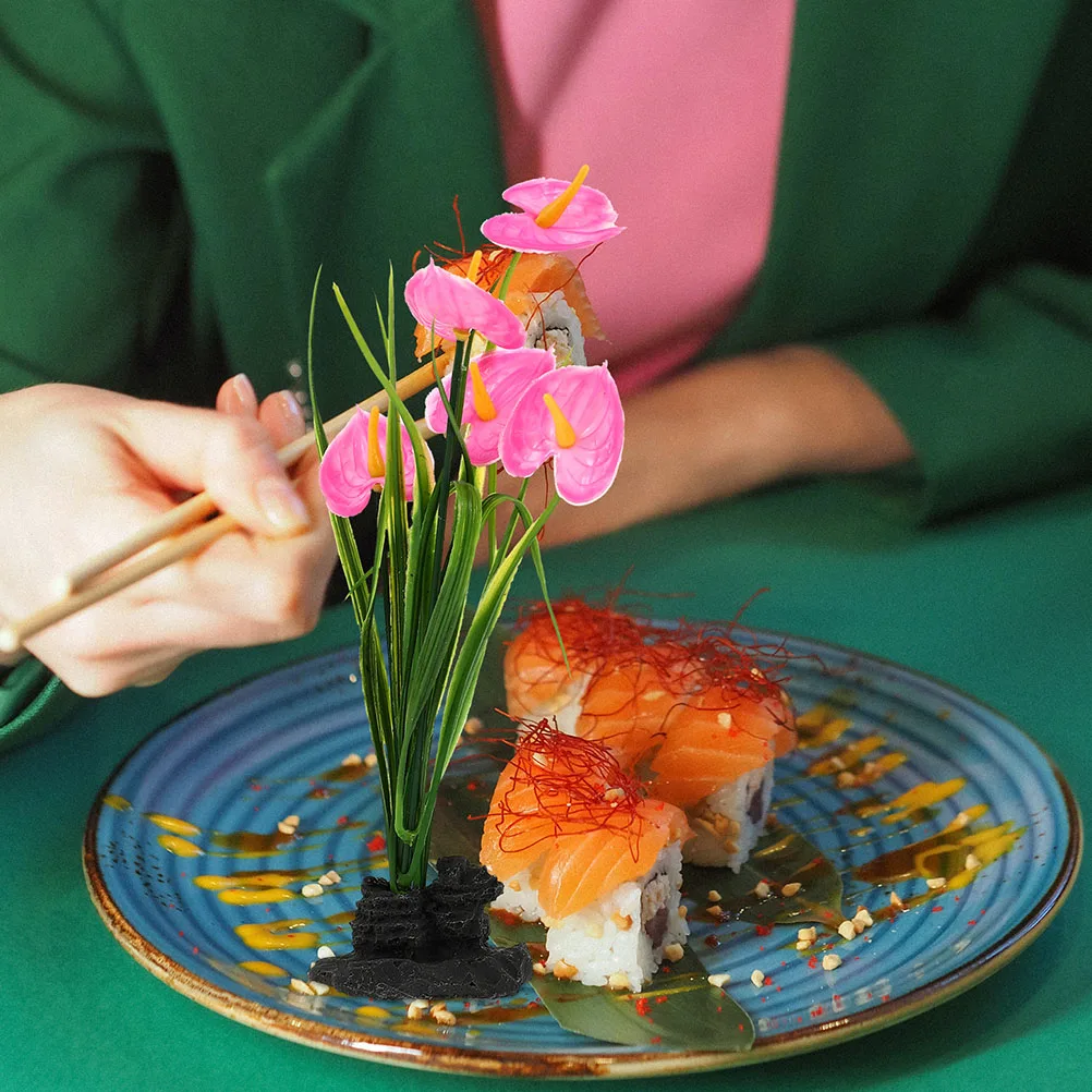 

4 Artificial Decorative Flowers for Sashimi Plate Cold Dish Styling Food Props Restaurant Accessories fake flower