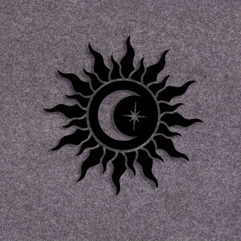 1PC Trendy Celestial Symbol Decal - Dreamy Sun-Moon-Star Design Waterproof Vinyl for Cars, Laptops & Gadgets - Perfect