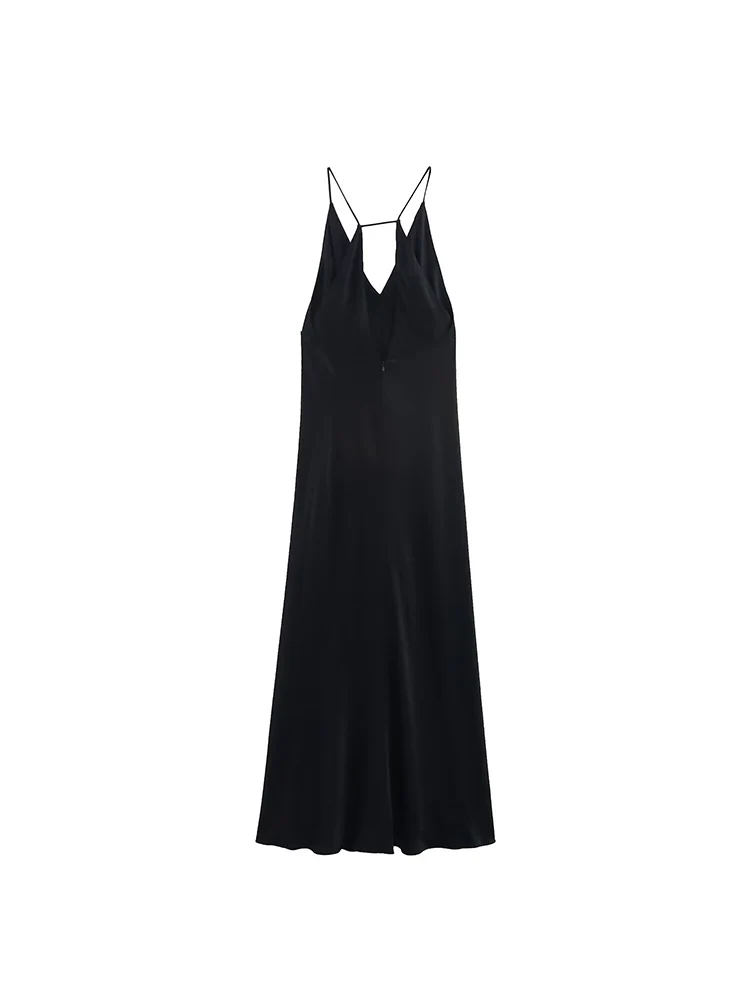 2025 Women Summer Strap Dress Fashion Solid Strapless Sleeveless Satin Female Elegant Street Party Dresses Clothing