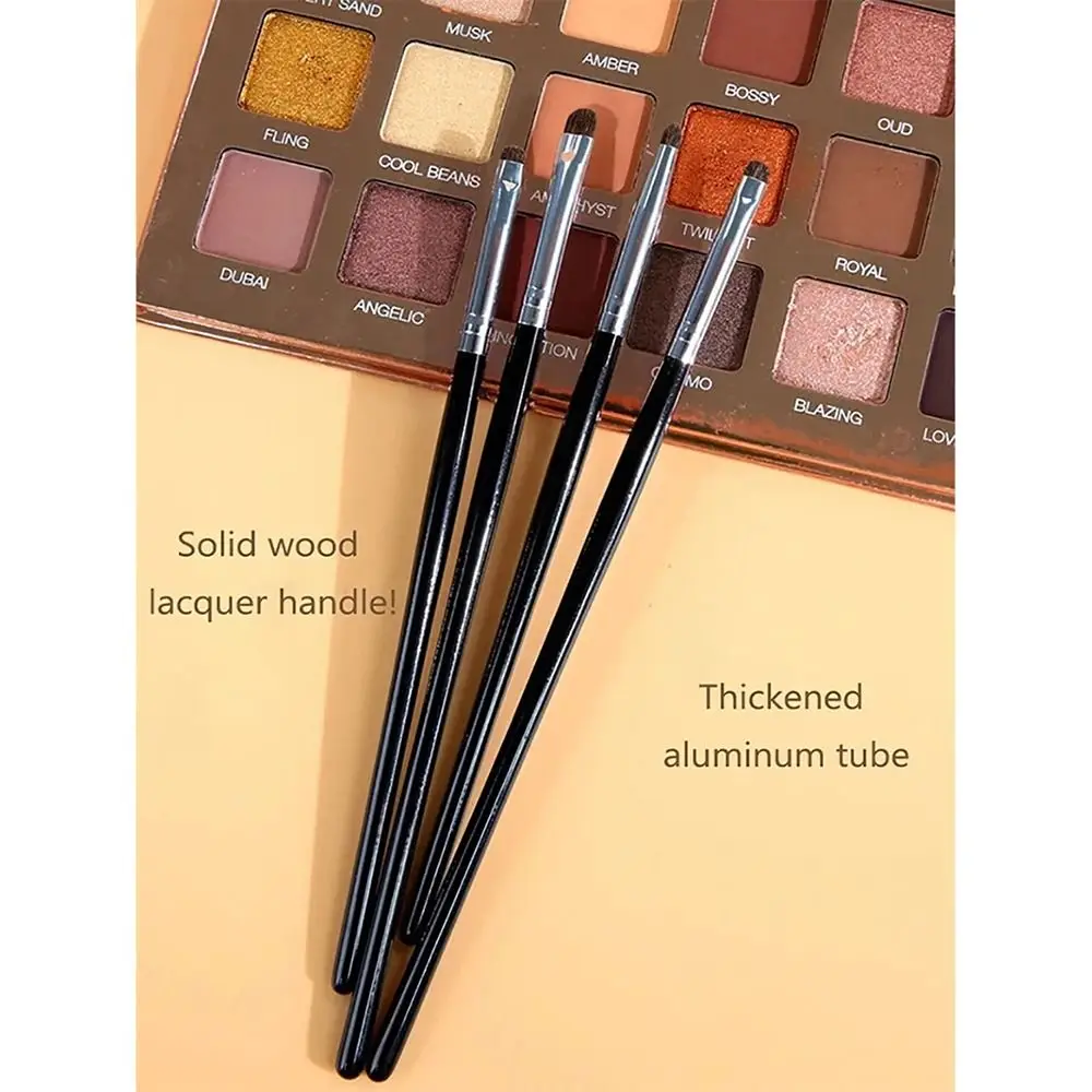 4Pcs/Set Small Angle Eyeshadow Brushes Precise Detail Eyelid Highlighter Makeup Brushes Lying Silkworm Soft Hair