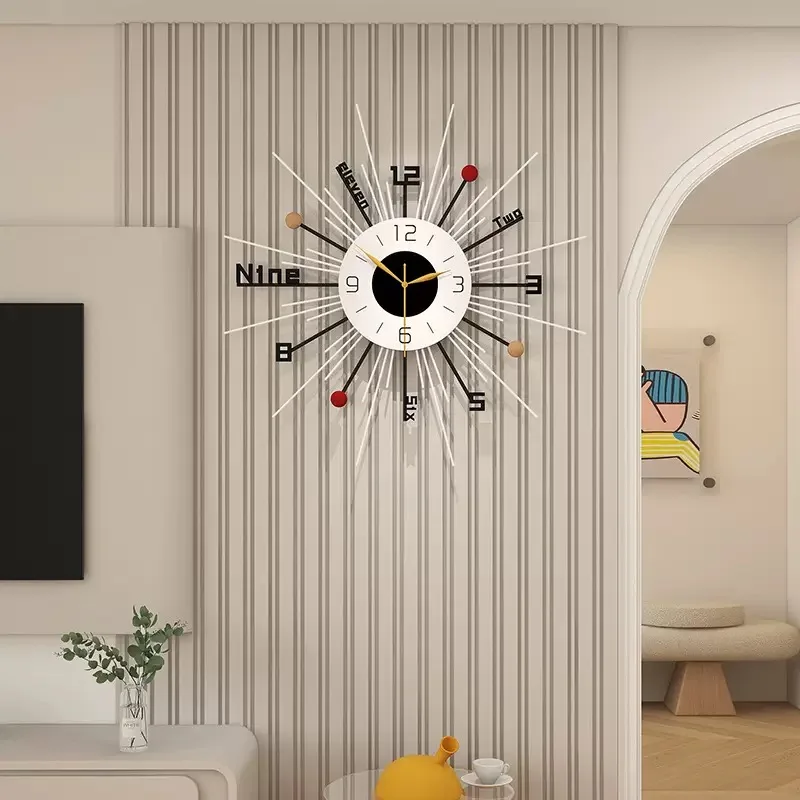 

Clock living room home dining room decoration clock wall modern and simple creative wall clock no need for punching holes