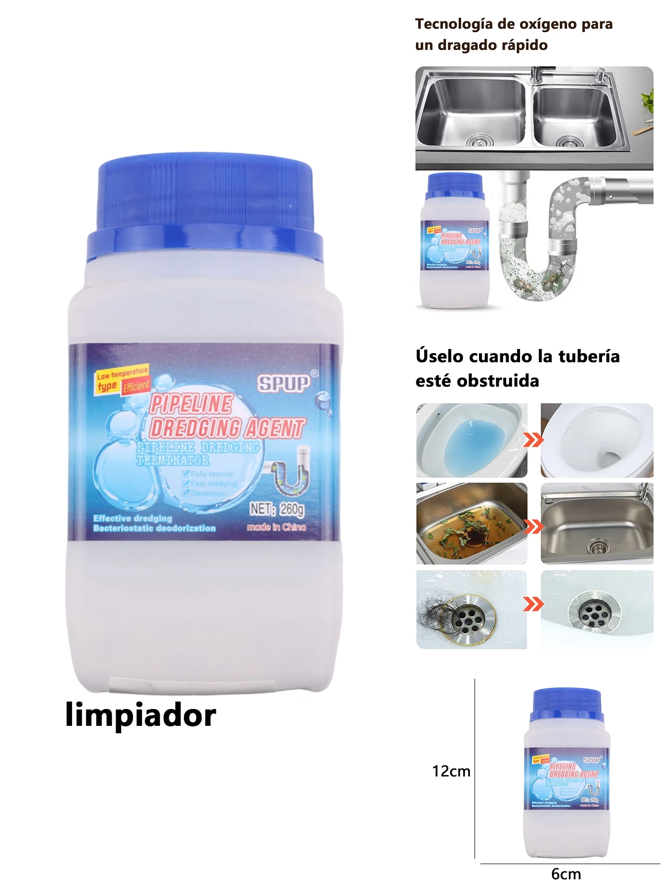 3pc Sink Drainage Bottled Cleaner Toilet Stool Kitchen Deodorization Brush Clogging Sewer Dredging Smart Powerful Tube