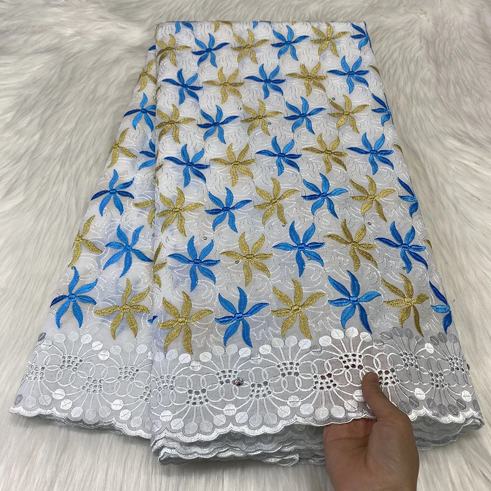 

2023 Noble Embroidery Brocade Cotton Lace Fabric Base Cloth With the Same Tone Light Pattern As Decoration For Sewing 02C22