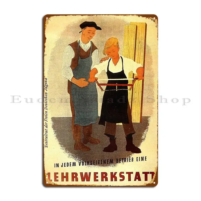 East German Communist Youth Workers Propaganda 1949 Metal Plaque Cinema Living Room Customize Garage Painting Tin Sign Poster