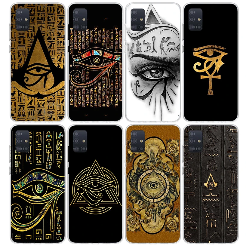 Sacred Eye of Horus Egypt Fresco Phone Case For Samsung Galaxy A51 A50S A71 A70 A41 A40 A31 A30S A20E A20S A21S A10S A6 A7 A8 A9