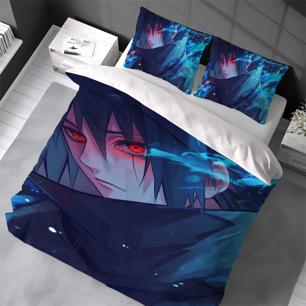 

N-NARUTO A-Anime Duvet Cover Set Home Style Bedding Soft Laundry Cotton Bed 3 Piece Set Student Dormitory Gift