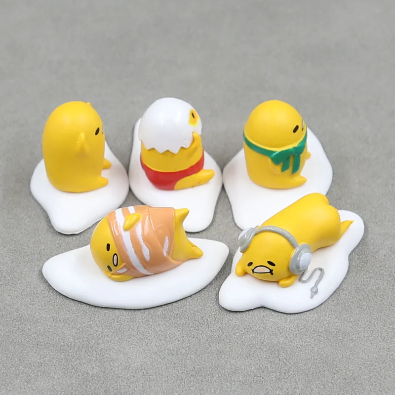 Anime Characters Gudetamas Yolk King Lazy Eggs Gashapon Doll Model Toy Figures Desktop Decoration Ornaments Kids Gifts
