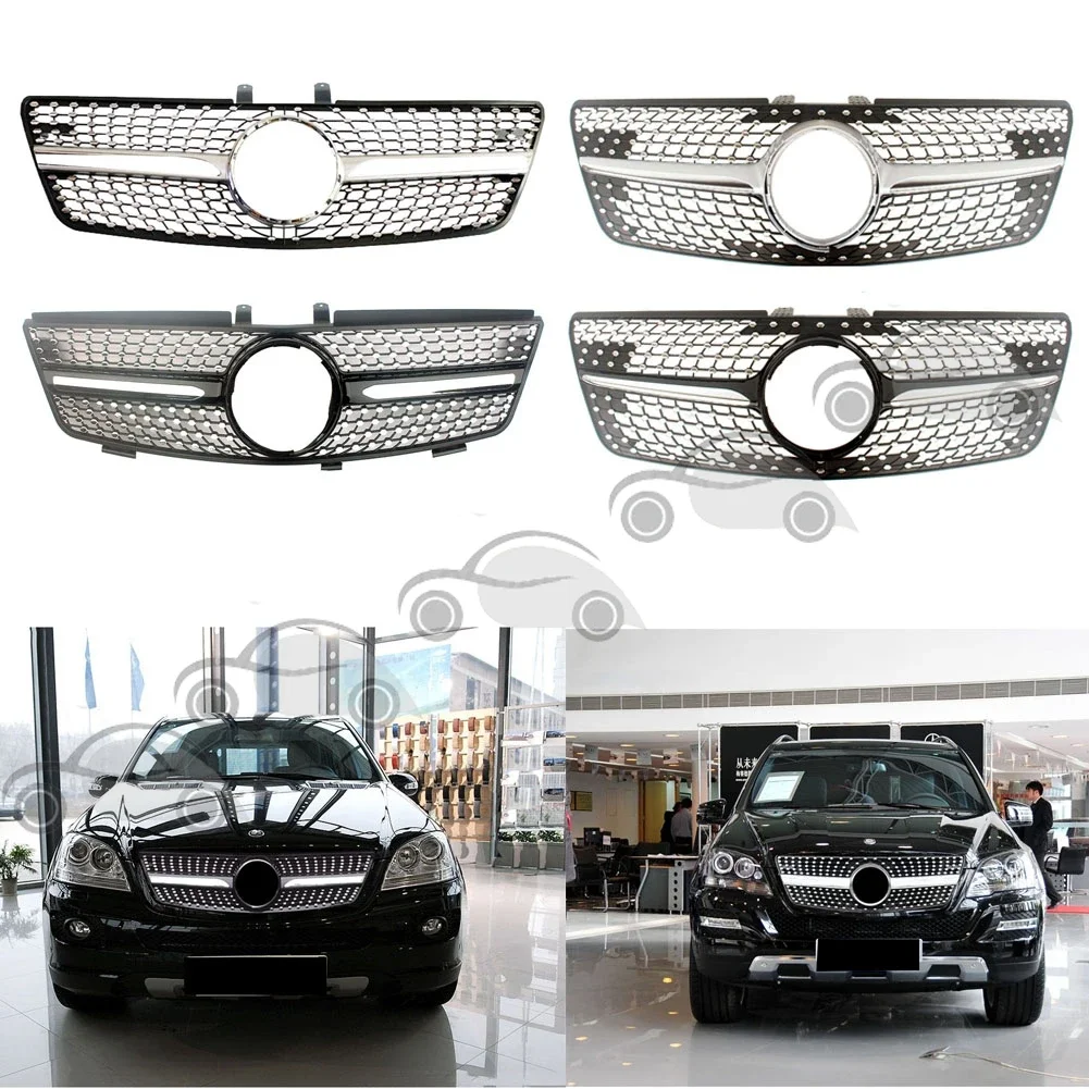 For Mercedes-Benz W164 ML Front Racing Billet Bumper Grille Upper Cover ML280 ML320 ML350 ML450 ML500 Class 2005-2008/2009-2011