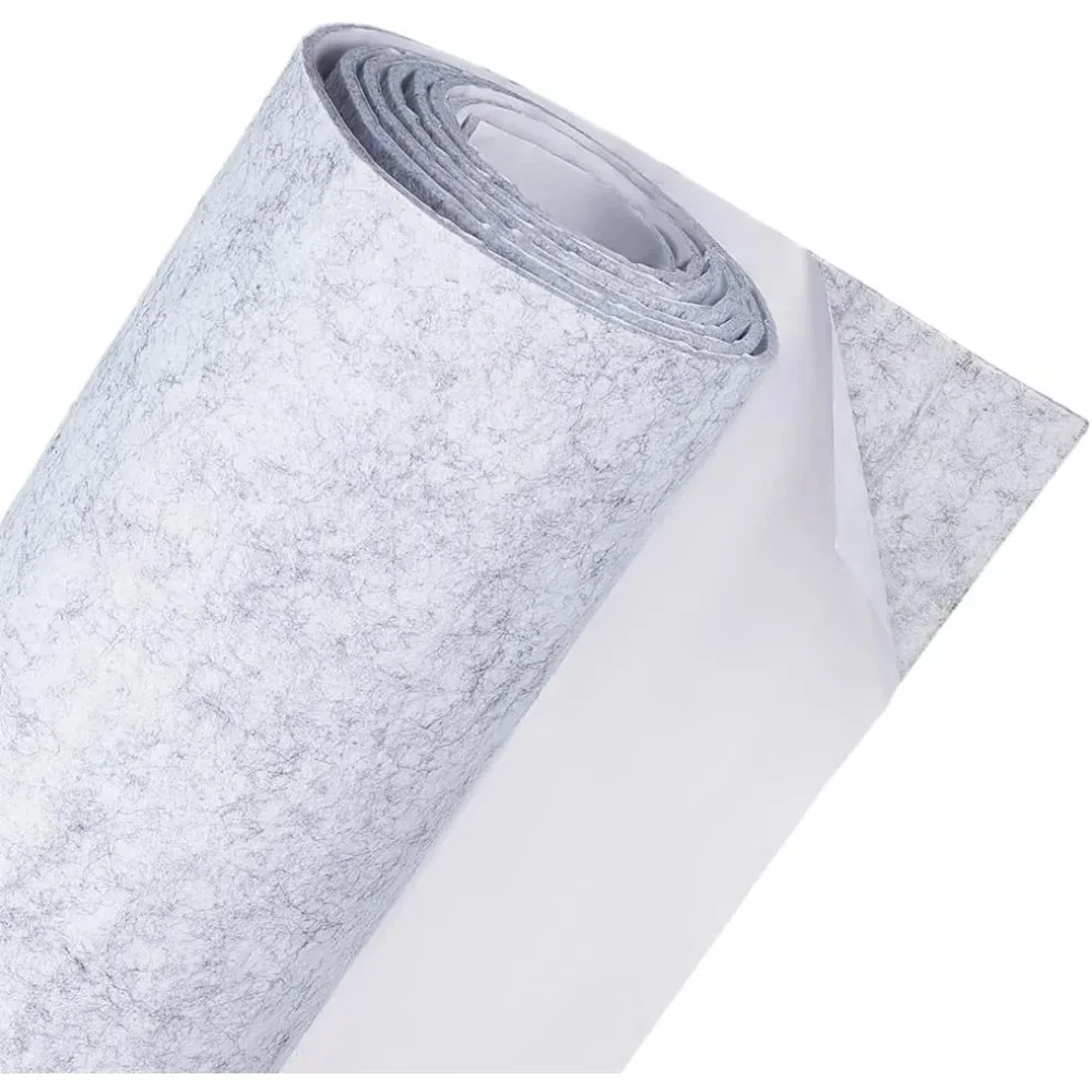 Tela de fieltro autoadhesiva gris claro de 11,8x78,7 pulgadas, forro de fieltro para joyería, revestimiento de caja, tapetes para tazas, marcos de fotos, patas de silla de 3mm de espesor