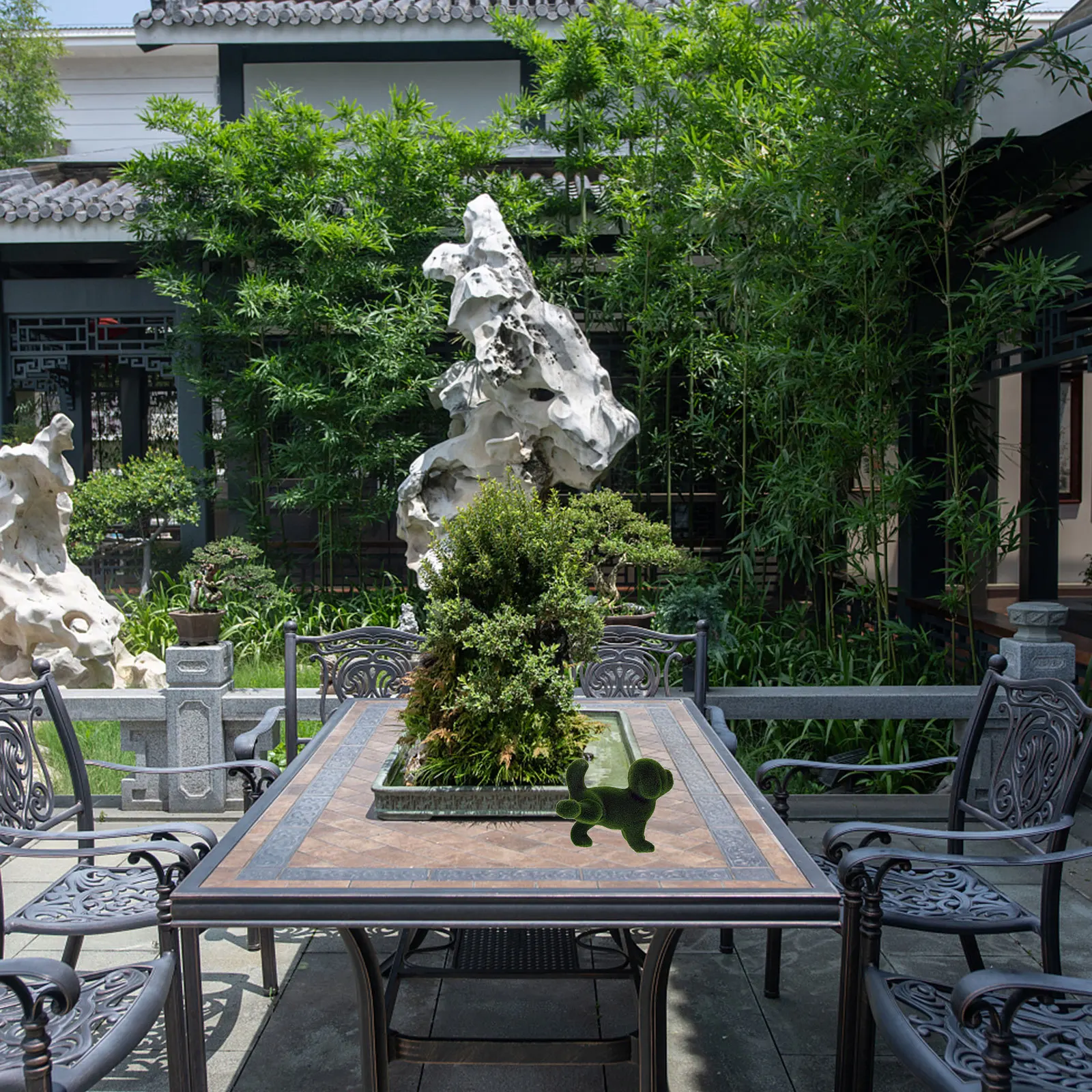 

Flocking Dog Statue Realistic Puppy Ornament For Garden Yard Home Decor Kids Room Courtyard Park Artificial Dog