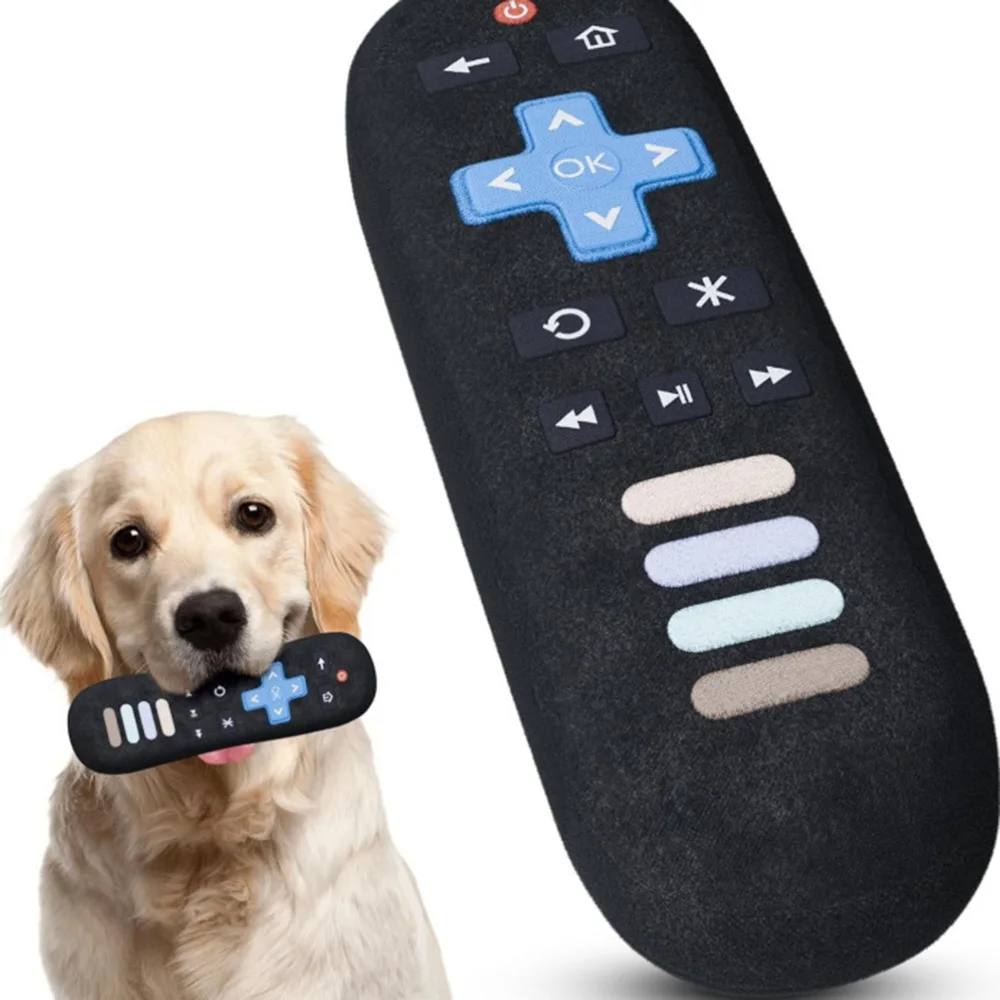 Remote Control Shaped Dog Toy - Squeaky Interactive Pet Toy, Fun Chew Plaything for Puppies & Small/Medium Dogs,