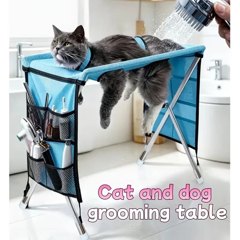 dog-grooming-table-pet-grooming-hammock-basic-upgraded-models-foldable-bathing-nail-trimming-stand-for-small-dogs-cats-home