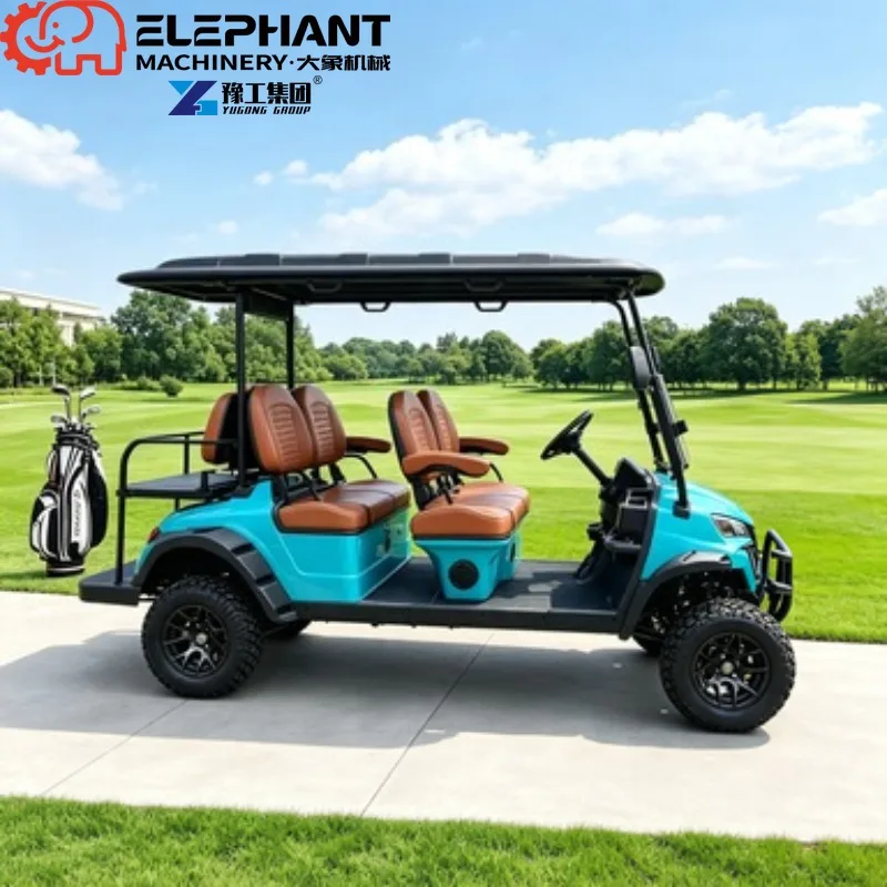 Electric Golf Cart, Forward 2 Row Seats Off Road Hunting Cart Custom Paint Lifted Chassis Lithium Powered