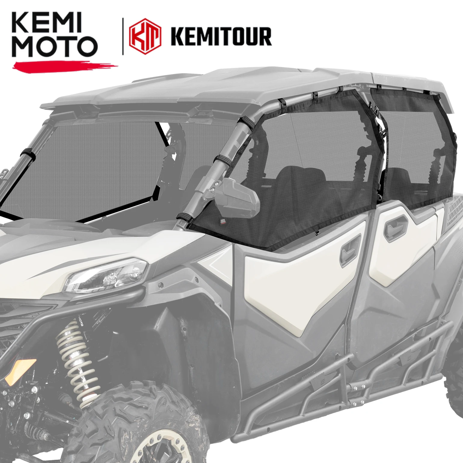 4-Door UTV Side Window Mesh Shield Protective Door Net Windshield For CF-MOTO ZFORCE 950 SPORT 4 2023+ UV Protect Sunshade