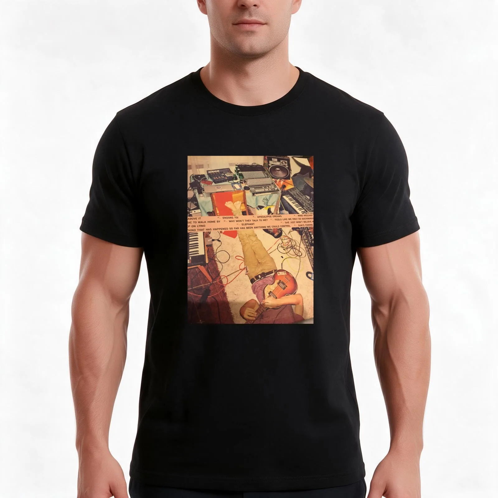 tame impala T-Shirt, Summer Casual Cotton Tee, Oversized Streetwear Tops, Vintage Graphic Print, Loose Fit Short Sleeve