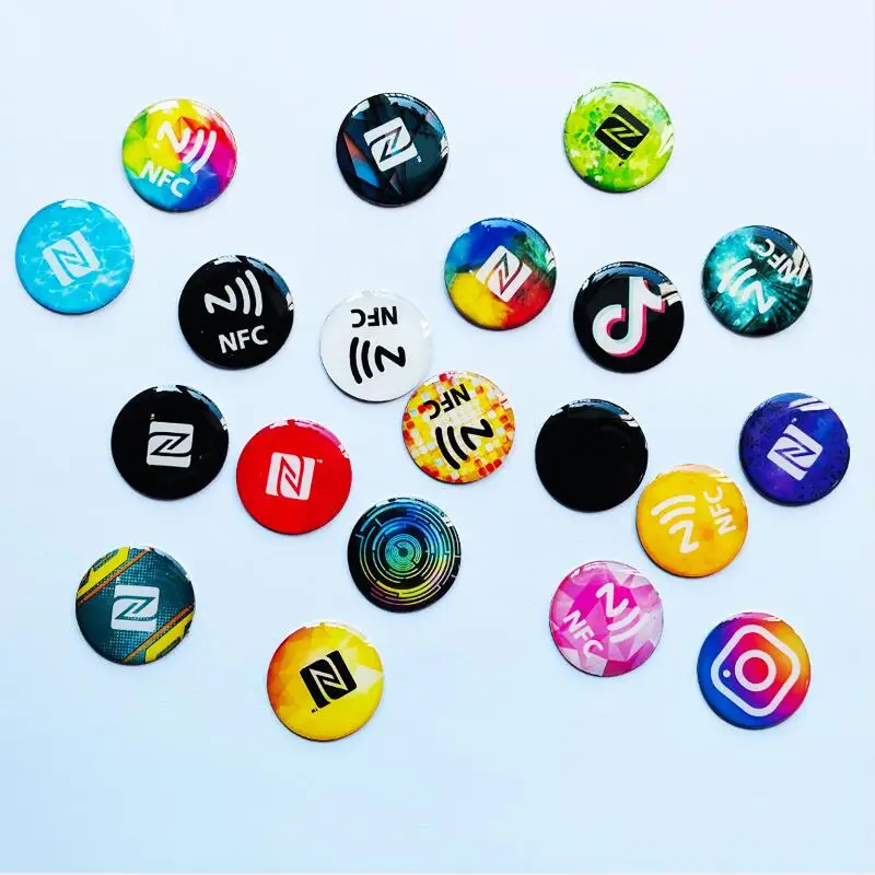 On-Metal Google Reviews Instagram Facebook NFC Tag Sticker Epoxy Lables for Social Media