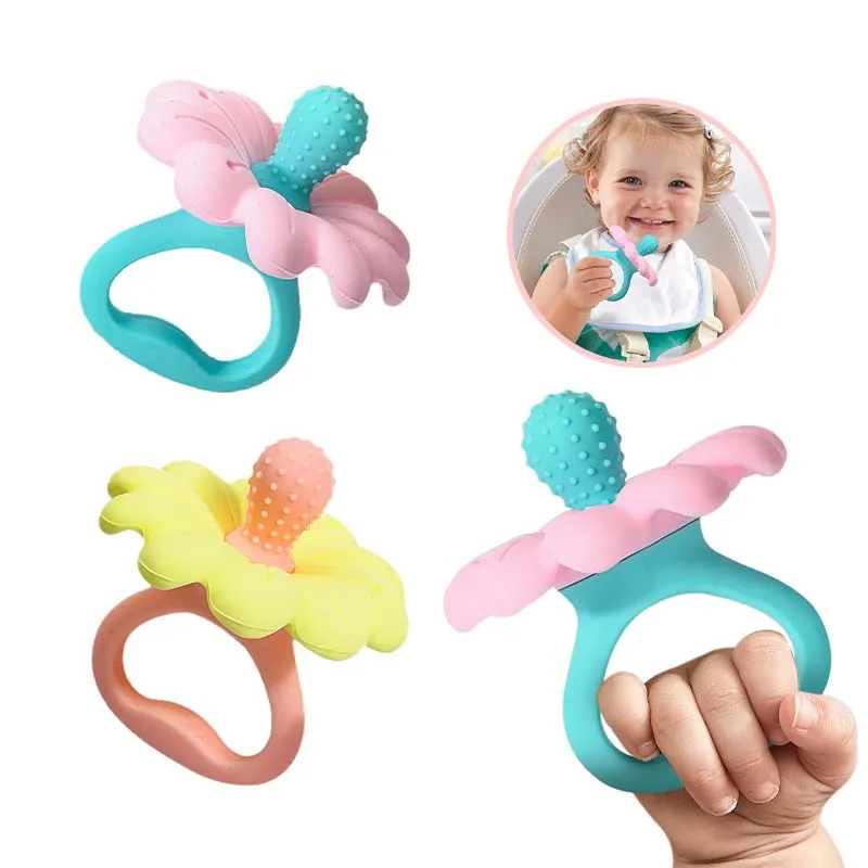 Baby Teether Gloves Kids Cartoon Bear Teething Silicone Dental Care Gums Anti-eating Hand Molar Stick BPA Free Baby Accessorie