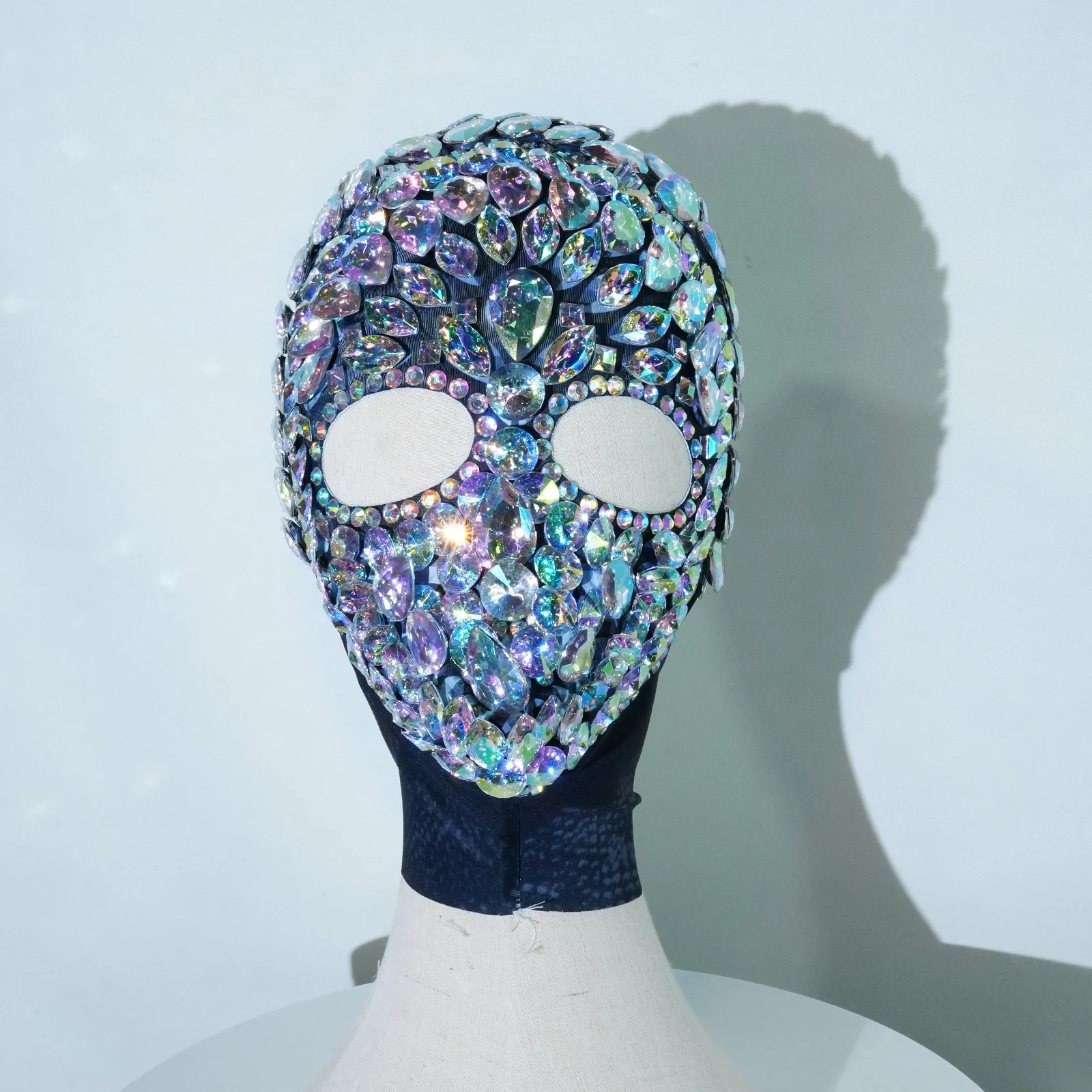 لامعة الرجال أغطية الرأس حفلة حجر الراين عيد الميلاد ملهى ليلي Dj ملثمين المغني كريستال قبعة المرحلة اكسسوارات الأداء الديكور