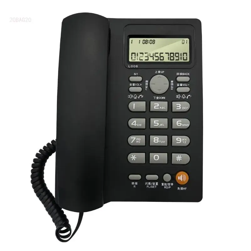 Simple Landline Phone Big Button Telephone Loud Volumes Landline Phone with LCD Display Speed Dial Corded Telephone