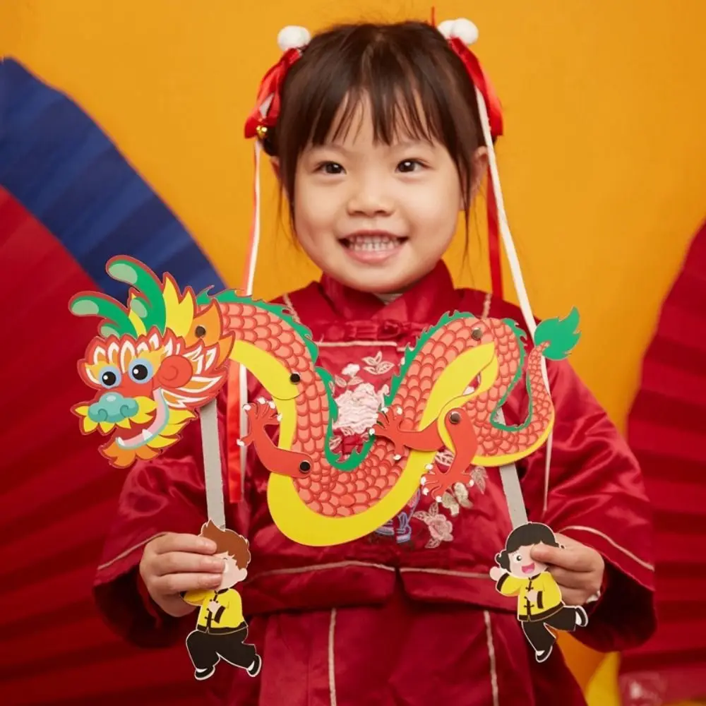 

DIY Chinese New Year Dragon Handmade Delicate Paper Cutout Gift Handicrafts Toys Nostalgia Dragon Making Material Pack