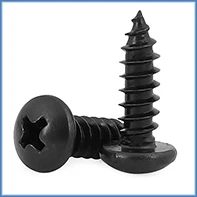 50 100 200 pcs M1.4 M1.7 M2 M2.5 M3  M3.5 M4 PWA  Mini Black Steel Phillips PWA Cross Round Head Self Tapping Screws with Washer