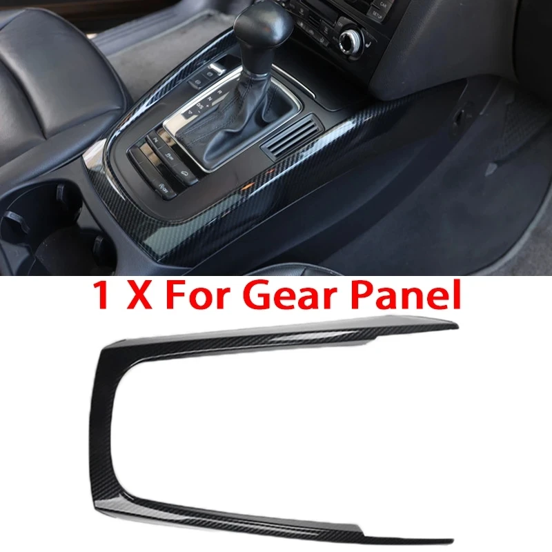 Carbon Fiber Color Car Console Armrest Gear Shift Decoration Frame Cover Trim For Audi Q5 2010 2011 2012 2013 2014 2015-2017