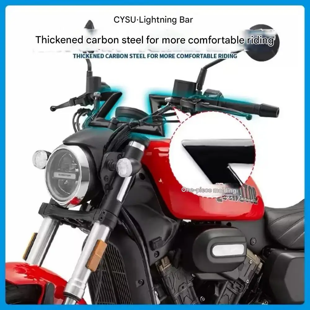 Motorcycle modified handlebars automatic retro lightning handlebars faucet direction handle 38MM 32MM For QJMOTOR SRV300 300SRV