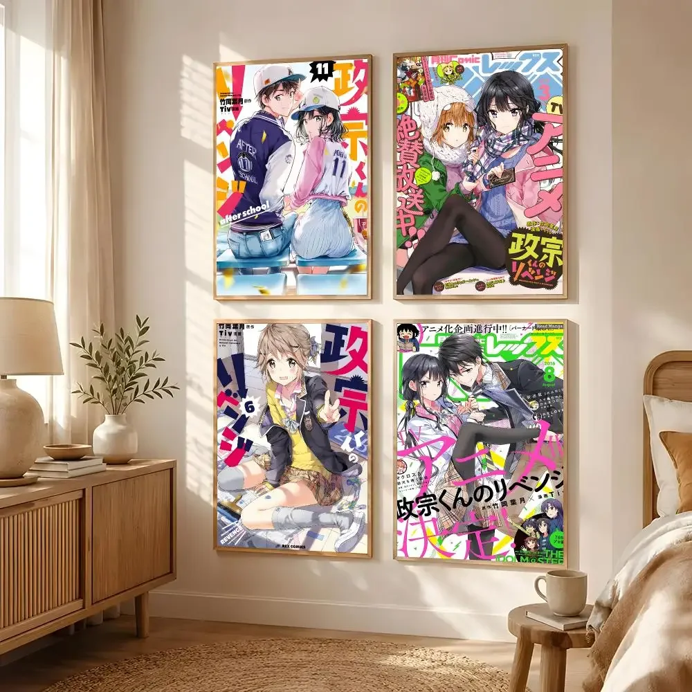 M-Masamune-kun no Revenge Anime Poster Poster All-match HD Waterproof Self-Adhesive Wall Art Sticker For Home Bedroom