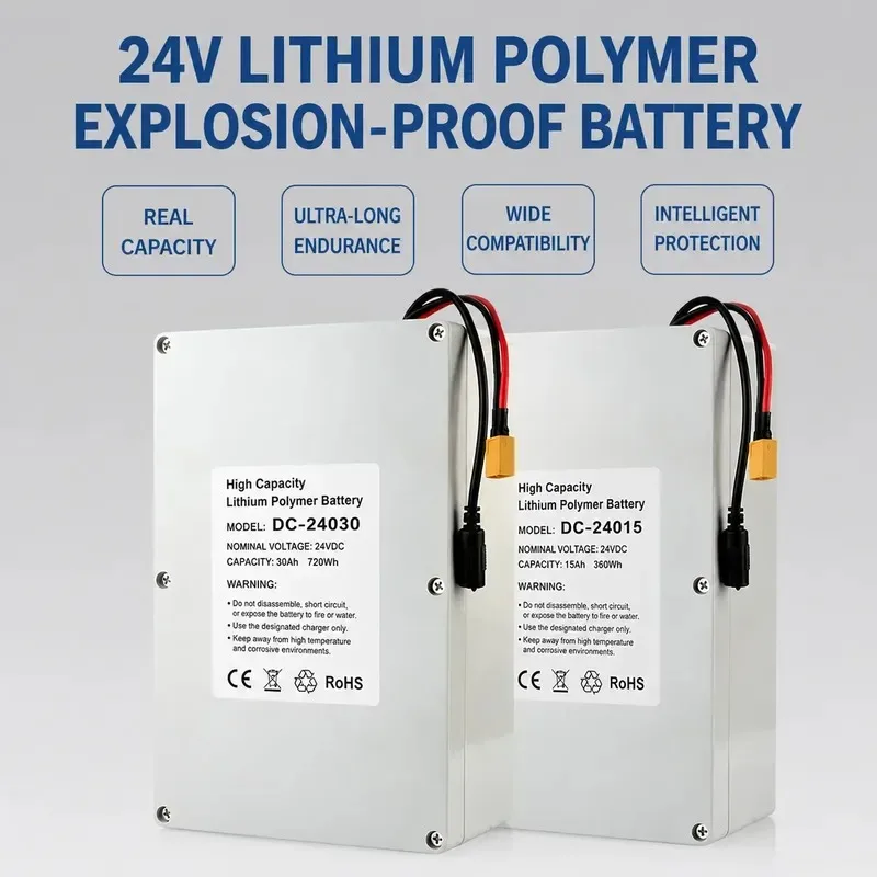 24V Polymer Lithium Battery for Solar Monitoring Street Light Charging Outdoor Mobile Power Equipment Large Capacity
