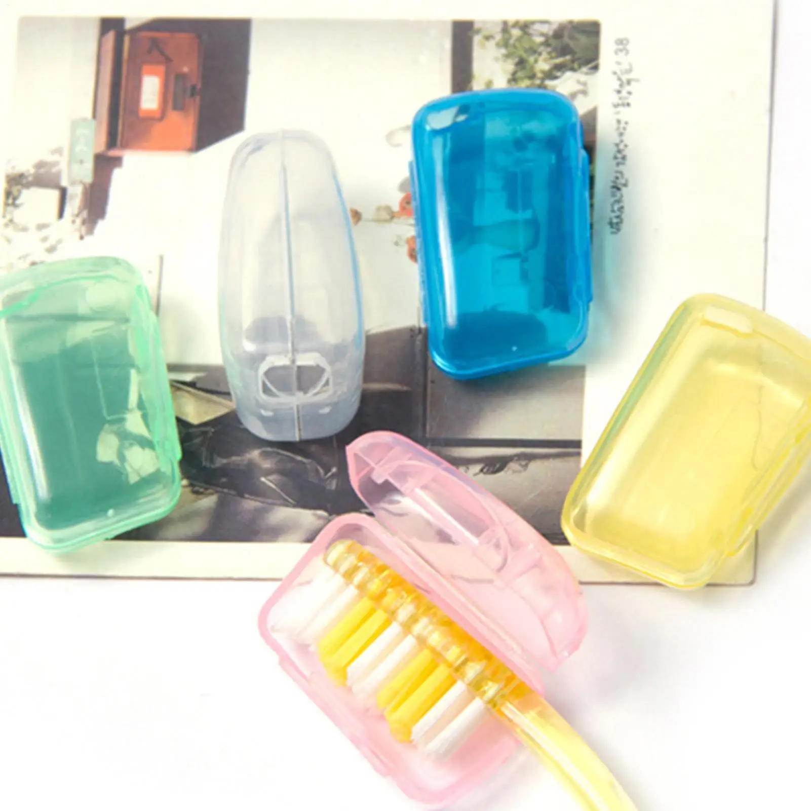5Pcs/Set Portable Toothbrush Head Case Cover Travel Toothbrush Head Holder for Home Office Hotel Outdoor