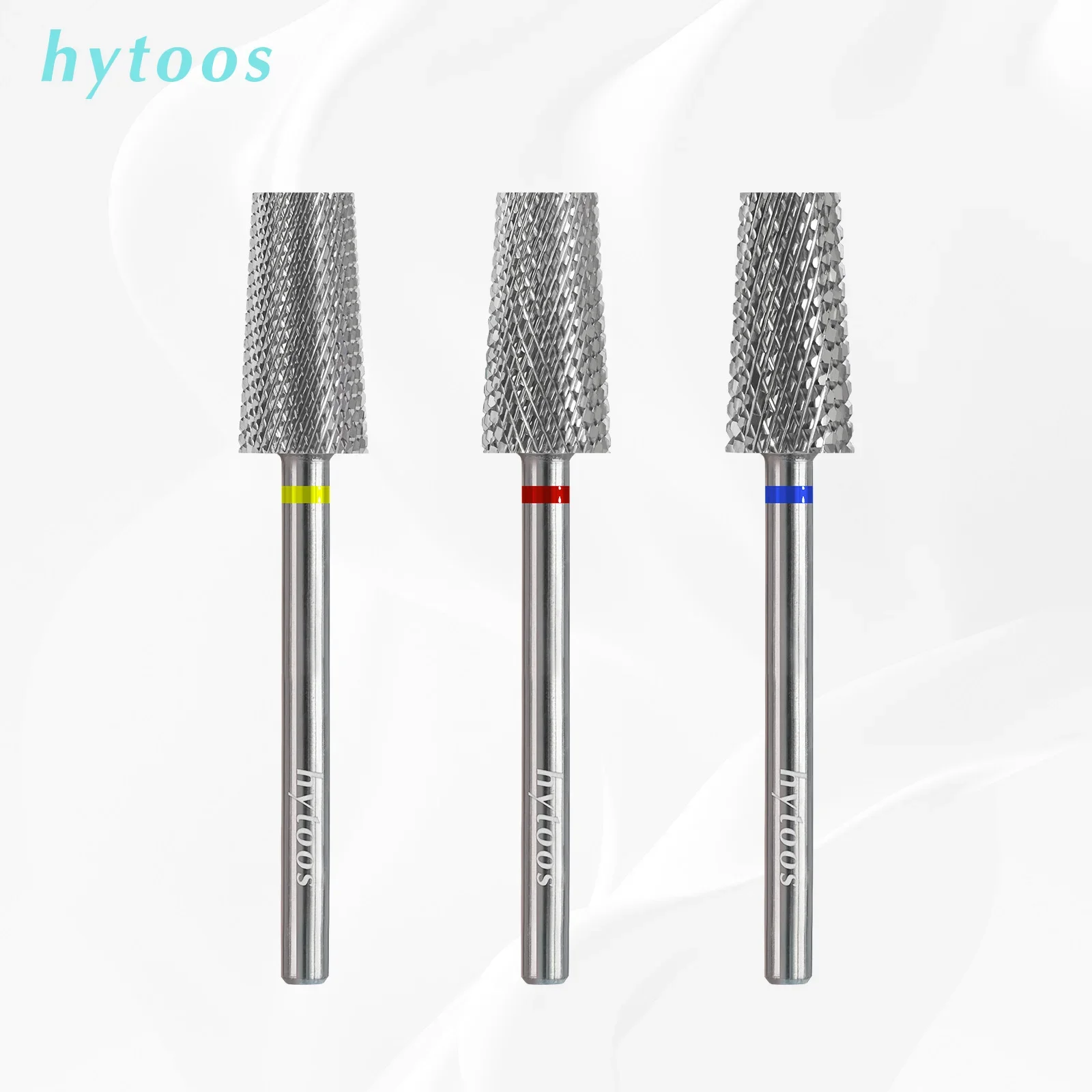 HYTOOS 6.6mm Flat Top Tapered Nail Drill Bit 2 Way Tungsten Carbide Nail Bits Electric Manicure Drill Accessories Remove Gel