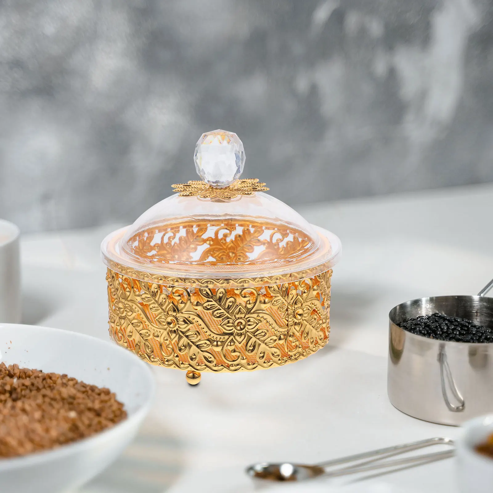 

Snacks Jar Coffee Nuts Canister Multi Functional Spice Storage Organizer for Sugar Tea Cookies Candy Kitchen Countertop