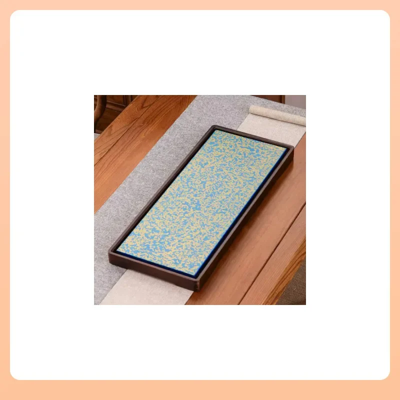 Tea tray simple household lacquer light luxury set sea drainage rectangular wooden tray small separate dry