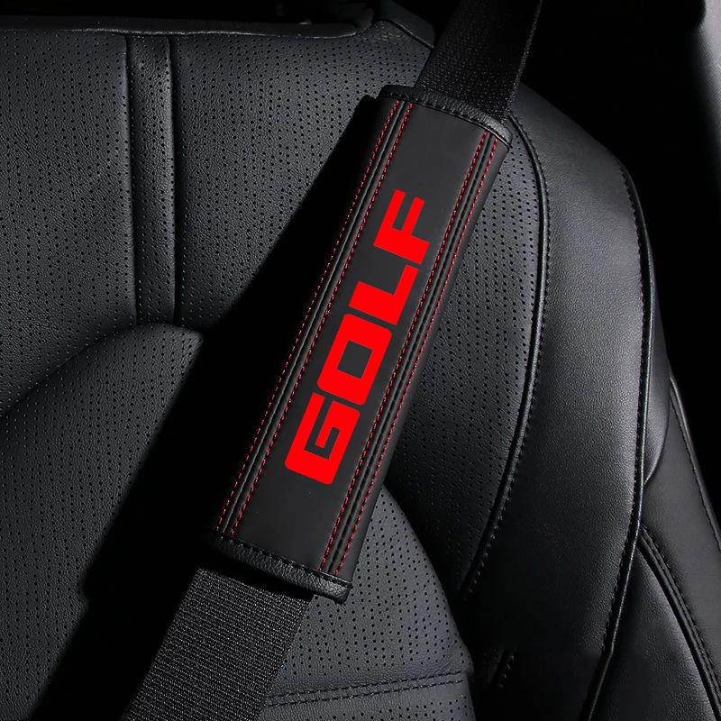 

2026 Hot For VW VOLKSWAGEN 2Pcs Leather Car Seat Belt Shoulder Cover Protective Pads for Volkswagen VW Golf 6 7 5 4 3 2 8 MK4 MK