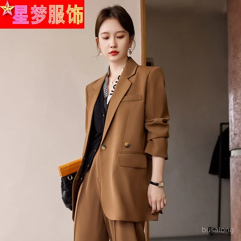 

Long Sleeve Suit Coat Women's Business Wear Spring and Autumn Elegant Slim Fit Fashion Suit Female Work Clothes Business Formal