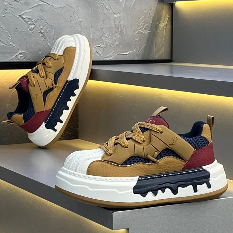 

Round-toe Lace-up Casual White Thick-soled Vulcanized Shoes Seasonal New Comfortable Flat-soled Fashion Sneakers