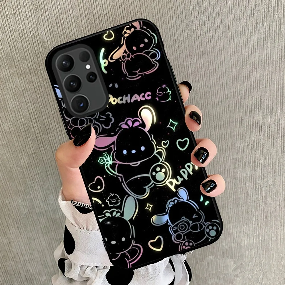 MINISO Sanrio Cute P-POCHACCO Phone Case For Samsung Galaxy S24 S22 S23 S30 Note 20 10 Plus Lite FE ULTRA Shell