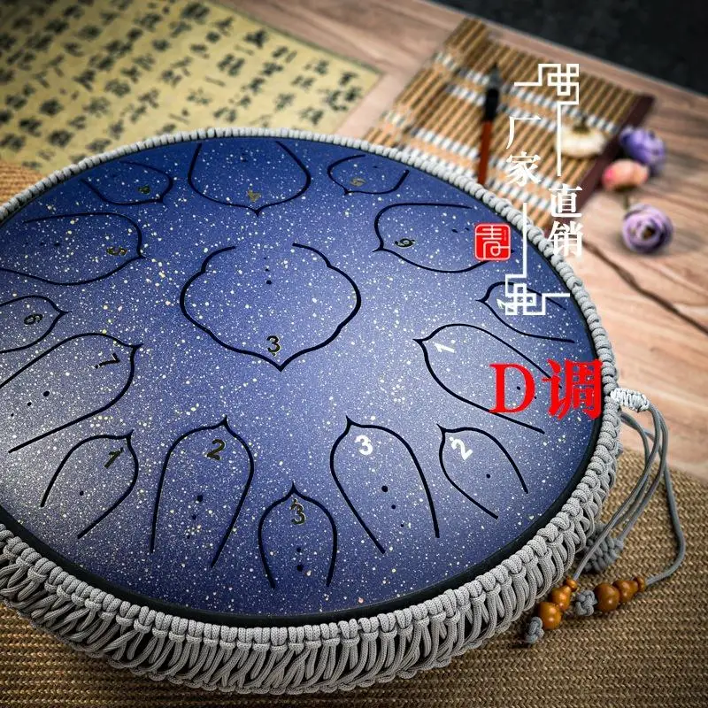 14 Inch 15 Tone Tongue Drum Stage Performance Practice Professional Percussion Instrument High Pitch Accompaniment Tongue Drum