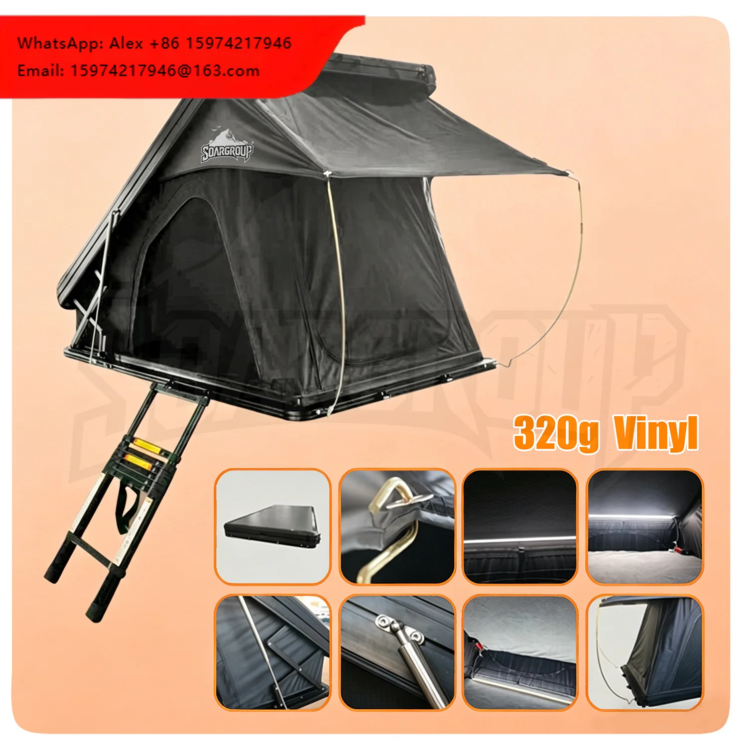 Hard Shell Four-Season Waterproof Car Roof Top Tent Polyester Shell Quick Automatic Opening Lightweight Bulk Wholesale Custom