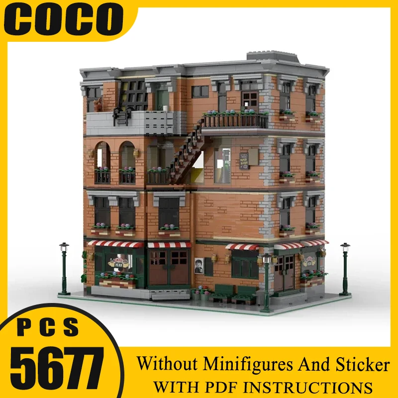 

Moc Building Block Modular Friends and Big Bang Apartments Model Technology Brick Assembly City Street View Toy For Holiday Gift