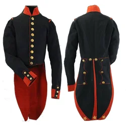 Men's Special Military Cosplay Costume Black Jacket Retro Civil War Hussar Costume Coat Custom Made