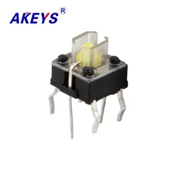 10PCS TS-H001 6*6 Illuminated tact switch 4 pin DIP type vertical with column push button switch TS-LS-001