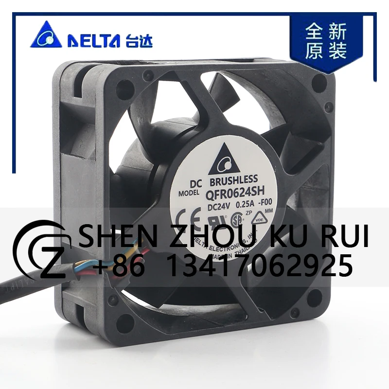 

Delta 12V 48V DC 24V 0.25A AC EC 6025 60X60X25MM 6CM Server Frequency Converter Control Cabinet Driver QFR0624SH-F00 Cooling Fan