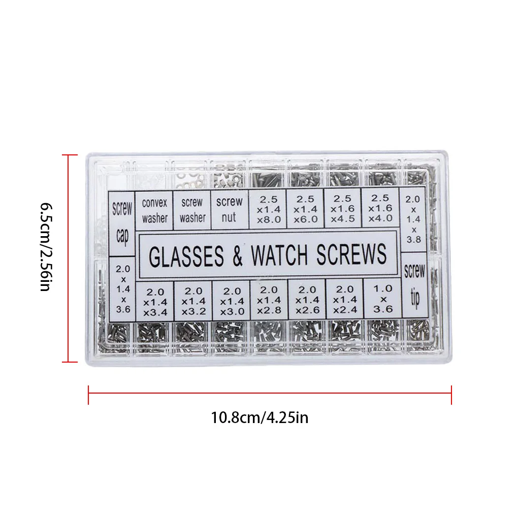 Glasses Repair Kit Mini Optical Repairing Assortment Nut Fitting Eyeglasses Repair Screws Replacing Accessory Eyewear Component