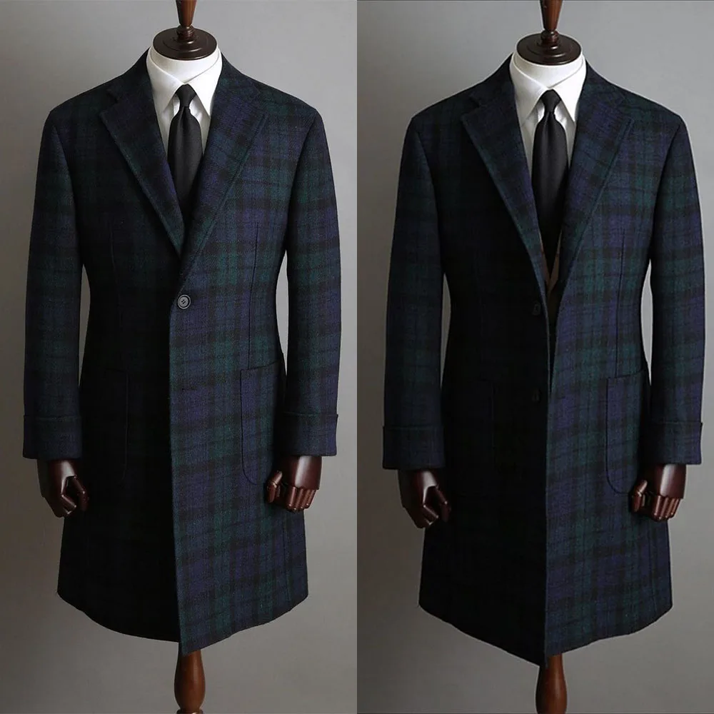 

Plaid Tailor-Made Men Coat One Piece Overcoat Jacket High Quality Single Breasted Blazer Tailored Wedding Business Formal