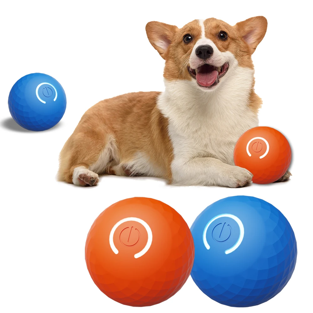 Smart Dog Toy Ball Automatic Moving Bouncing Rolling Ball for Small Medium Dog Cat Toy USB Rechargeable Dog Ball Rubber New