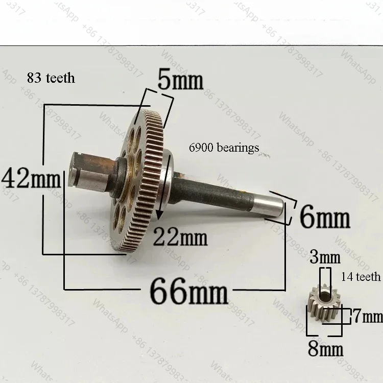 550 Type 14T Mini Pinion Gear With Shaft For Li-ion Chain Saw Brushless Motor