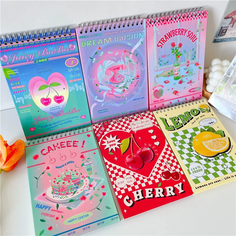 Kawaii Sweet Coil Time Management Notepad Cute Daily Weekly Planner 2023 Agenda Organizer Diary Journal Notebook Stationery